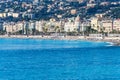 View of the Nice waterfront, the Promenade des Anglais in Southern France