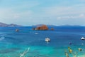 Tourists boats in Tortuga Island Royalty Free Stock Photo