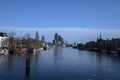 View From The Nieuwe Amstelbrug Bridge At The Amstelriver Amsterdam The Netherlands 17-3-2022