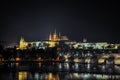 View of the night city of Prague, Czech Republic Royalty Free Stock Photo