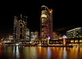 View At Night From King Street Bridge To Southbank At Yarra River In Melbourne Victoria Australia Royalty Free Stock Photo