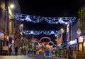 View of night Leicester, a city in EnglandÃ¢â¬â¢s East Midlands region, in Christmas time