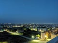 View of night life of city from top