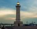 View of night lighthouse of Molfetta Royalty Free Stock Photo