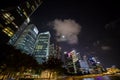 view of the night metropolis. lluminated skyscrapers