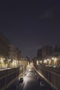 View by night over Via degli Annibaldi in Rome historic city centre, Italy Royalty Free Stock Photo