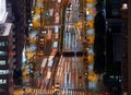 The view of the night road lights as seen from the Tokyo Tower. Japan Royalty Free Stock Photo