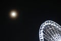 Night Sky with the Moon and a Quadrant of a Ferries Wheel