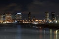 View of the night Tel Aviv and the Mediterranean Sea Royalty Free Stock Photo