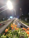 View at night in Thamrin street