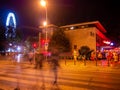 View on the nightlife and the people of Budapest on the Elisabeth square Royalty Free Stock Photo