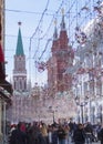 View from Nikolskaya street on Red square. The Feast Of Holy Easter.