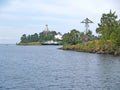 View of the Nikolsky monastery of the Valaam Spaso-Preobrazhenskoye of stavropigialny monastery. Karelia Royalty Free Stock Photo