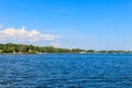 View of Nikopol town from Kakhovka reservoir, Ukraine