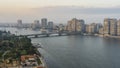 View of the Nile in Cairo from a height. Royalty Free Stock Photo