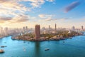 View on the Nile and Gezira Island of Cairo, panorama from above, Egypt Royalty Free Stock Photo