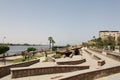 View of the Nile river and the Luxor city center, Egypt