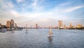 View of the Nile from the university bridge in Cairo