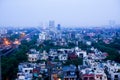 View of noida city at dawn from skyscraper Royalty Free Stock Photo