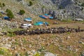 Nomads go to the plateau to graze their goats in Alacabel region of Akseki. Antalya-Turkey Royalty Free Stock Photo