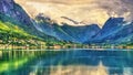 View of Nordfjorden fjord near Loen - Norway