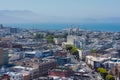 View on North Beach and St. Peter and Paul church from Lombard street. San Francisco, California, USA. Royalty Free Stock Photo