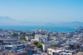 View on North Beach and St. Peter and Paul church from Lombard street. San Francisco, California, USA. Royalty Free Stock Photo