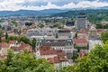 A view north from the castle above Ljubljana, Slovenia