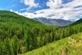 View of North-Chuiskiy Range in the clouds. Altai Republic, Russia