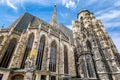 View of the north facade of Stephansdom Cathedral on a sunny summer day. Royalty Free Stock Photo