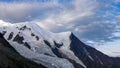 View of the north side ascent route of Mont Blanc in Chamonix