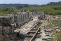 The colonnaded street at Perge in Turkey.