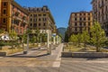 A view northward across the Piazza Giuseppe Verdi in La Spezia, Italy Royalty Free Stock Photo