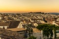 A view northward across the rooftops of Antequera, Spain at sunset Royalty Free Stock Photo