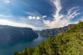 View on Norway fiord landscape - Aurlandsfjord, part of Sognefjord Royalty Free Stock Photo