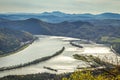 View of the Nosice dam on the Vah river from the Klapy hill Royalty Free Stock Photo