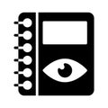 View notebook glyph flat vector icon