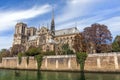 Side view of the Notre Dame cathedral before the fire