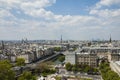 View from Notre-Dame Cathedral to Parvis Notre-Dame Ã¢â¬â Place Jean-Paul-II and the city of Paris, France Royalty Free Stock Photo