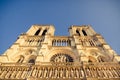 Notre Dame de Paris Upper Facade Royalty Free Stock Photo