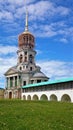 View on Novotorgsky Borisoglebsky Monastery in Torzhok. It is a town in Tver Oblast, Russia, located on the Tvertsa River. Torzhok