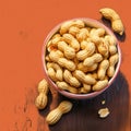 view Nutty delight Peanuts in a bowl, ready for snacking