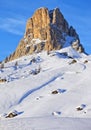 View of the Nuvolau at Giau pass at the Dolomite Alps Royalty Free Stock Photo