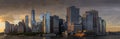 View of NYC skyline at sunset Royalty Free Stock Photo