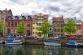 View of Nyhavn pier with color buildings, ships, yachts and other boats in the Old Town of Copenhagen, Denmark Royalty Free Stock Photo