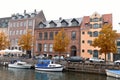 View of Nyhavn pier with color buildings, ships, yachts and other boats in the Old Town of Copenhagen, Denmark Royalty Free Stock Photo