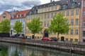 View of Nyhavn pier with color buildings, ships, yachts and other boats in the Old Town of Copenhagen, Denmark Royalty Free Stock Photo