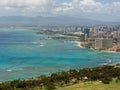 View of Oahu from the top of Diamond Head Royalty Free Stock Photo