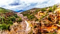 View of Oak Creek Canyon looking toward Sedona in northern Arizona, USA. Photo is taken from the Midgely Bridge on Arizona SR89A Royalty Free Stock Photo