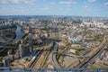 The view from the observation deck of Moscow. Top view of Moscow city. Summer in the city, sky and clouds Royalty Free Stock Photo